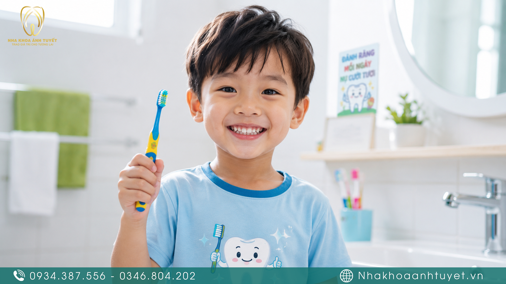 Trẻ em tự giác chải răng đúng cách giúp bảo vệ khoang miệng khỏe mạnh