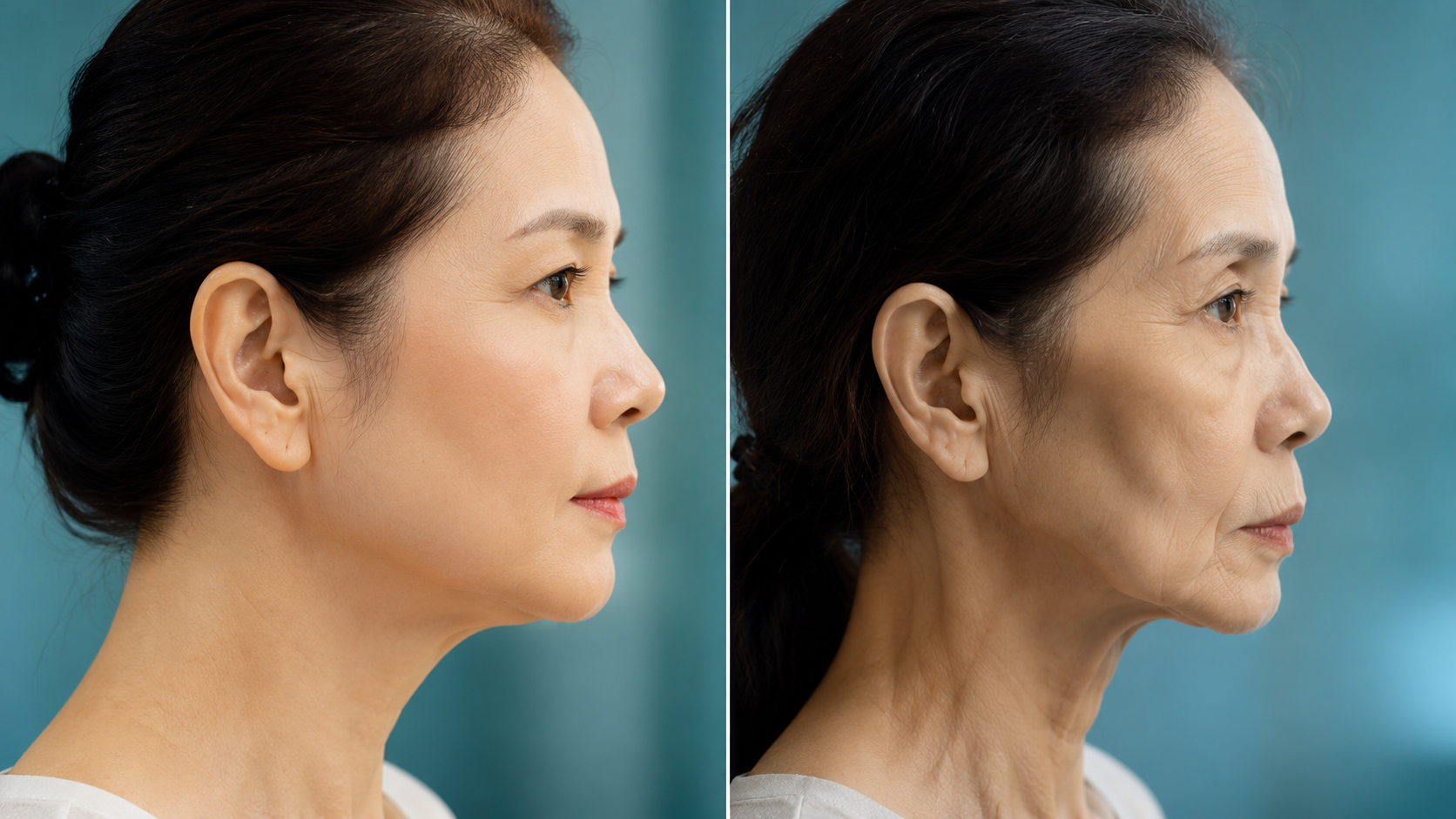 Khuôn mặt hóp má và già trước tuổi do biến chứng mất răng tiêu xương hàm gây ra