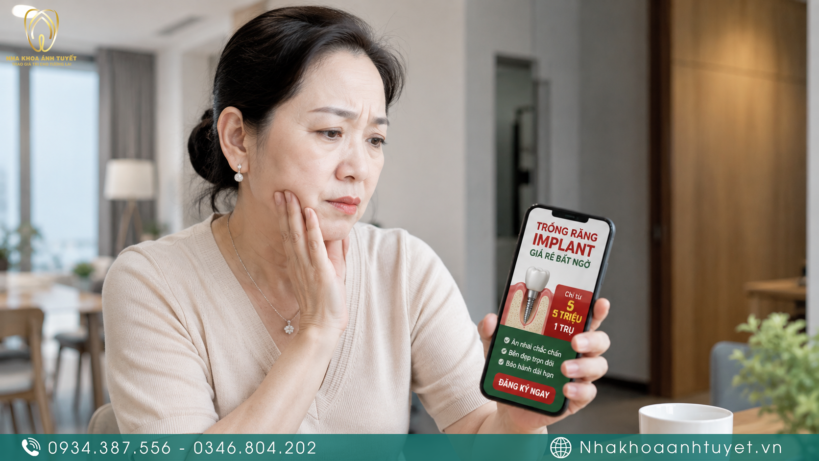 Bệnh nhân lo lắng trước các quảng cáo cấy ghép trụ răng trôi nổi