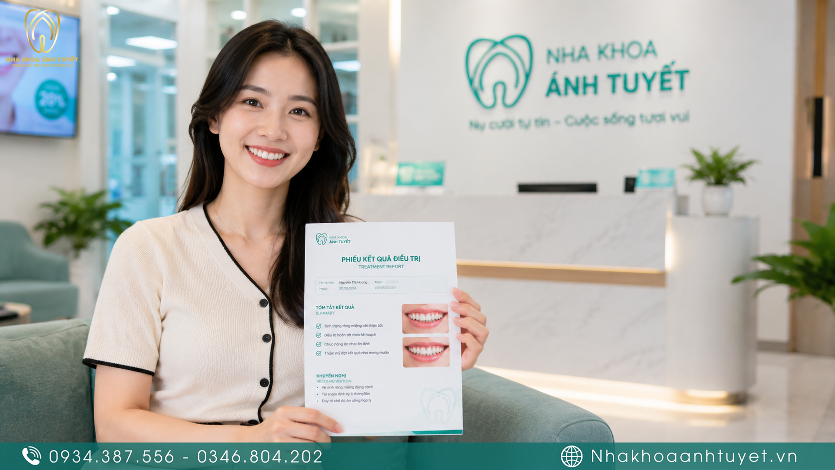 Khách hàng an tâm sở hữu nụ cười chắc khỏe sau khi cấy trụ chính hãng